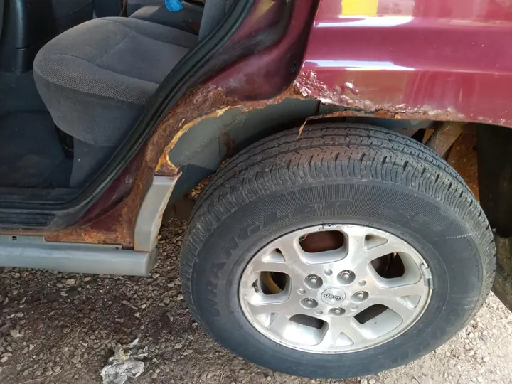 Before: visible rust damage.